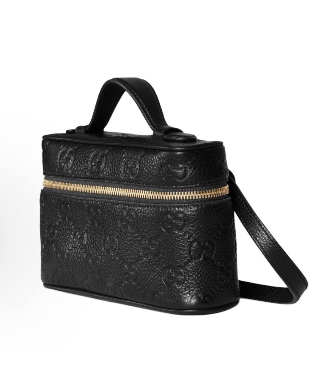 GUCCI Черная кожаная сумка с короткими ручками, фото 2