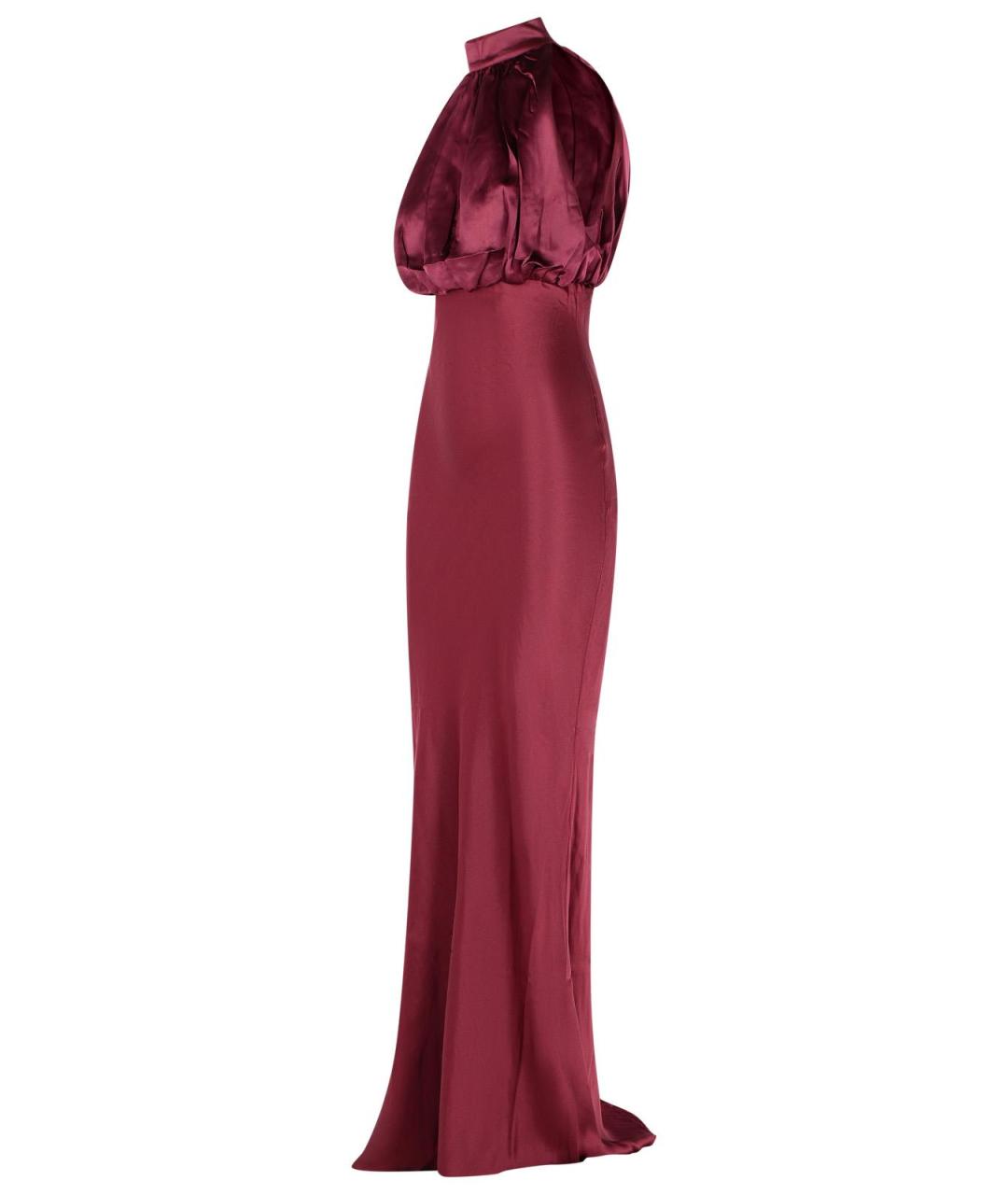 ROTATE Бордовое шелковое вечернее платье, фото 2