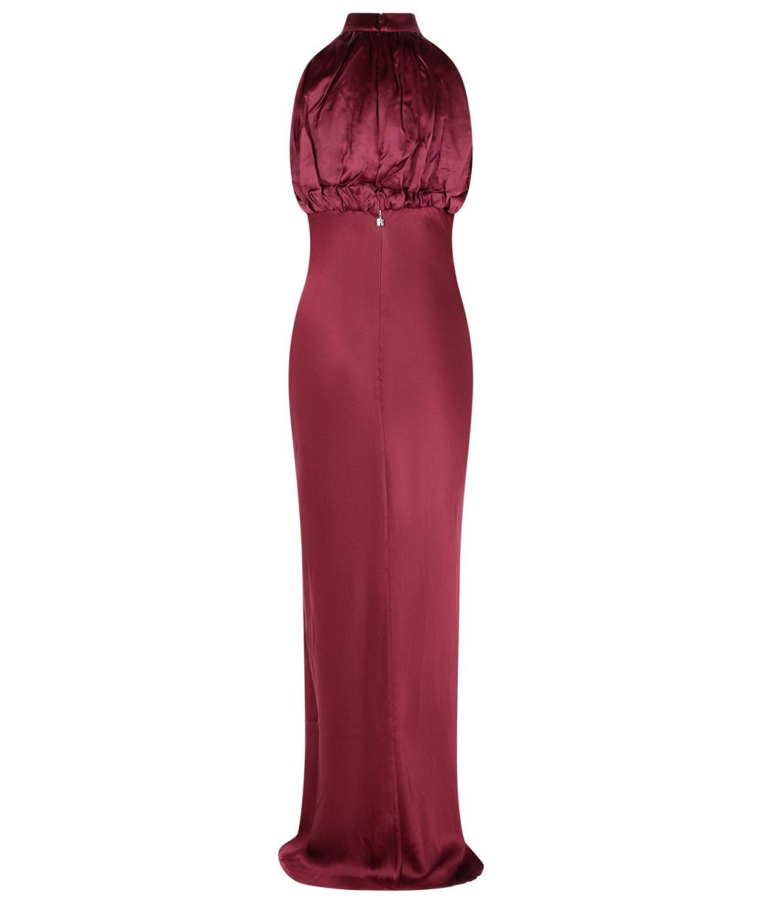 ROTATE Бордовое шелковое вечернее платье, фото 3