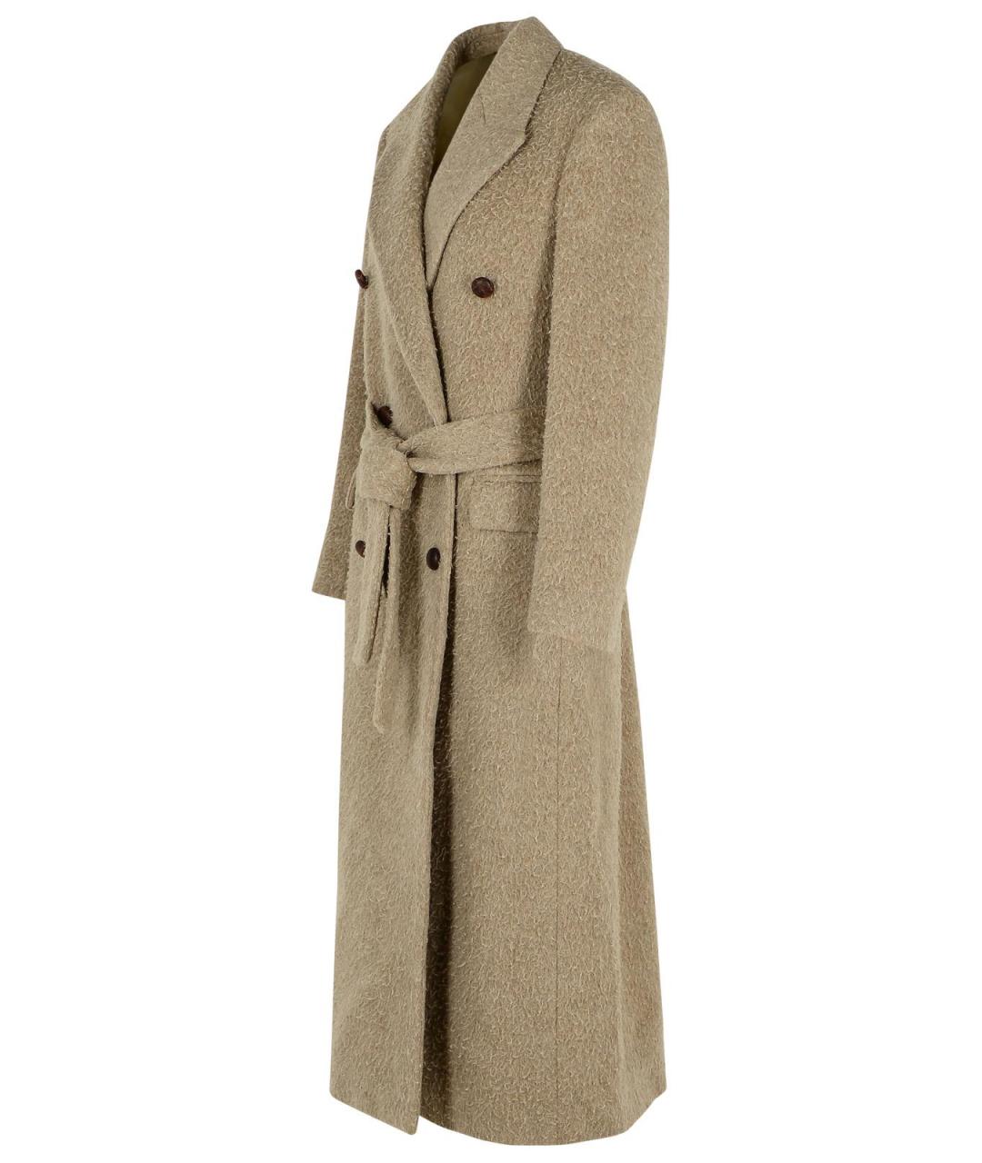 GOLDEN GOOSE DELUXE BRAND Бежевое шерстяное пальто, фото 2