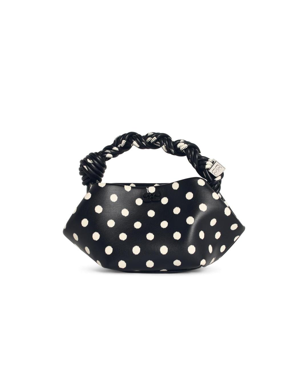 GANNI Черная кожаная сумка с короткими ручками, фото 1