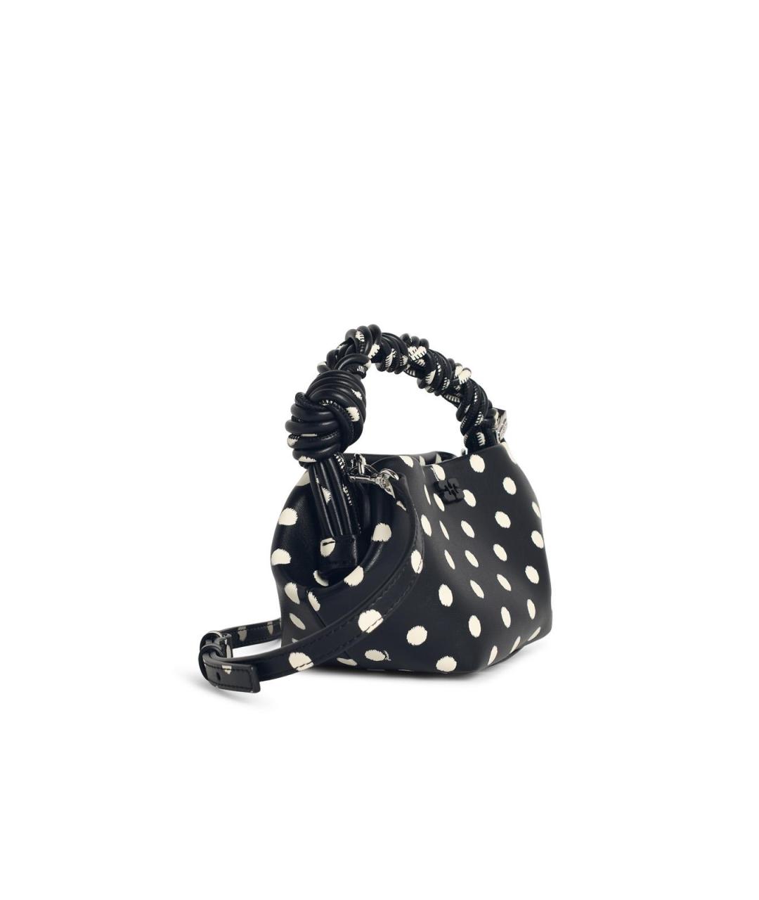 GANNI Черная кожаная сумка с короткими ручками, фото 2