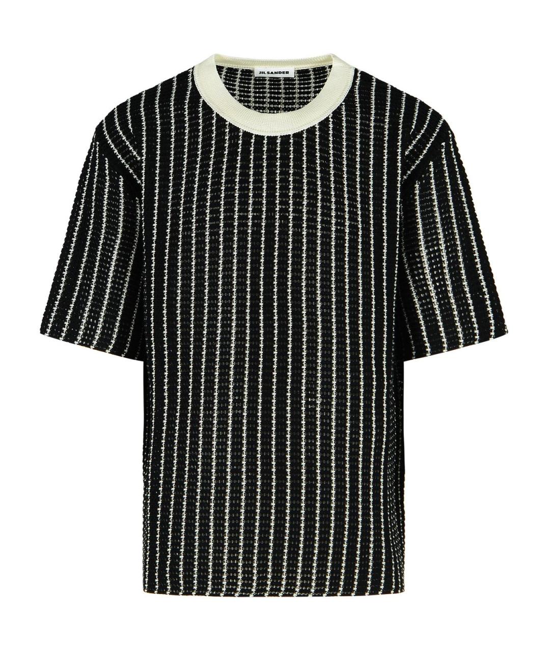 JIL SANDER Черная хлопковая футболка, фото 1