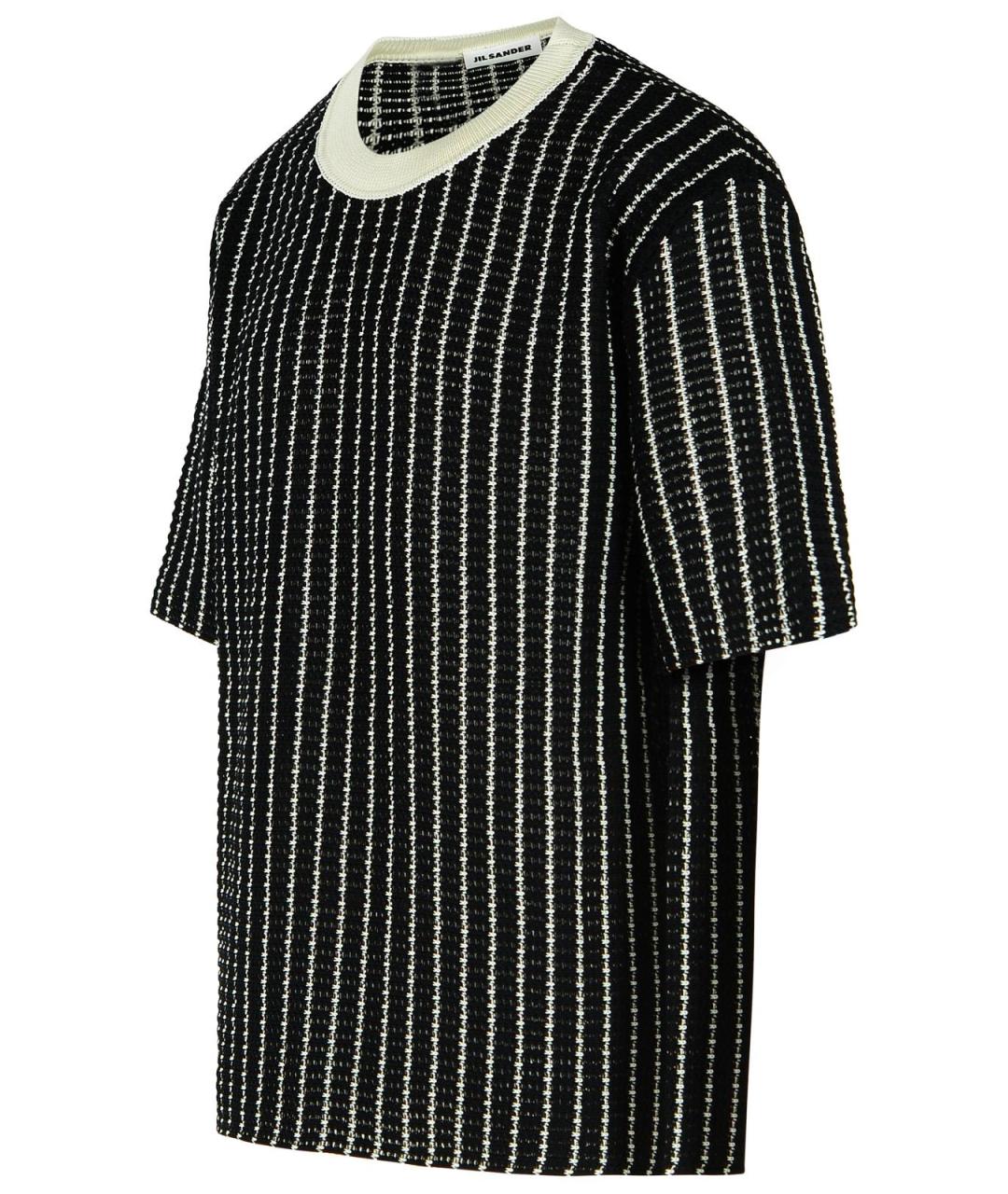 JIL SANDER Черная хлопковая футболка, фото 2