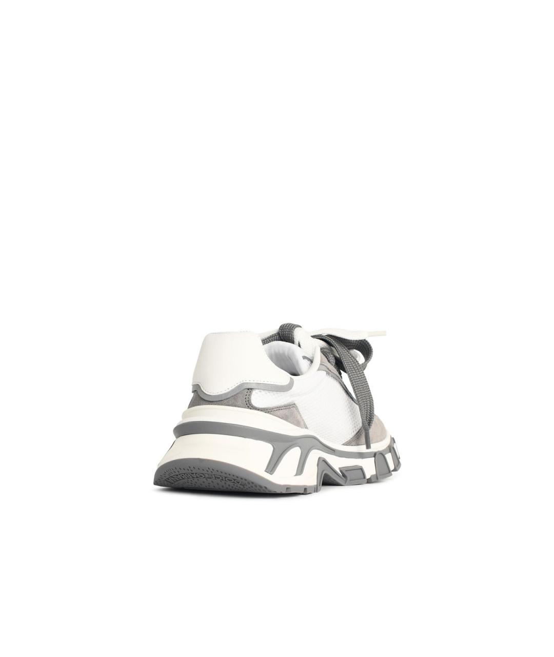 DOLCE&GABBANA Серые текстильные низкие кроссовки / кеды, фото 3