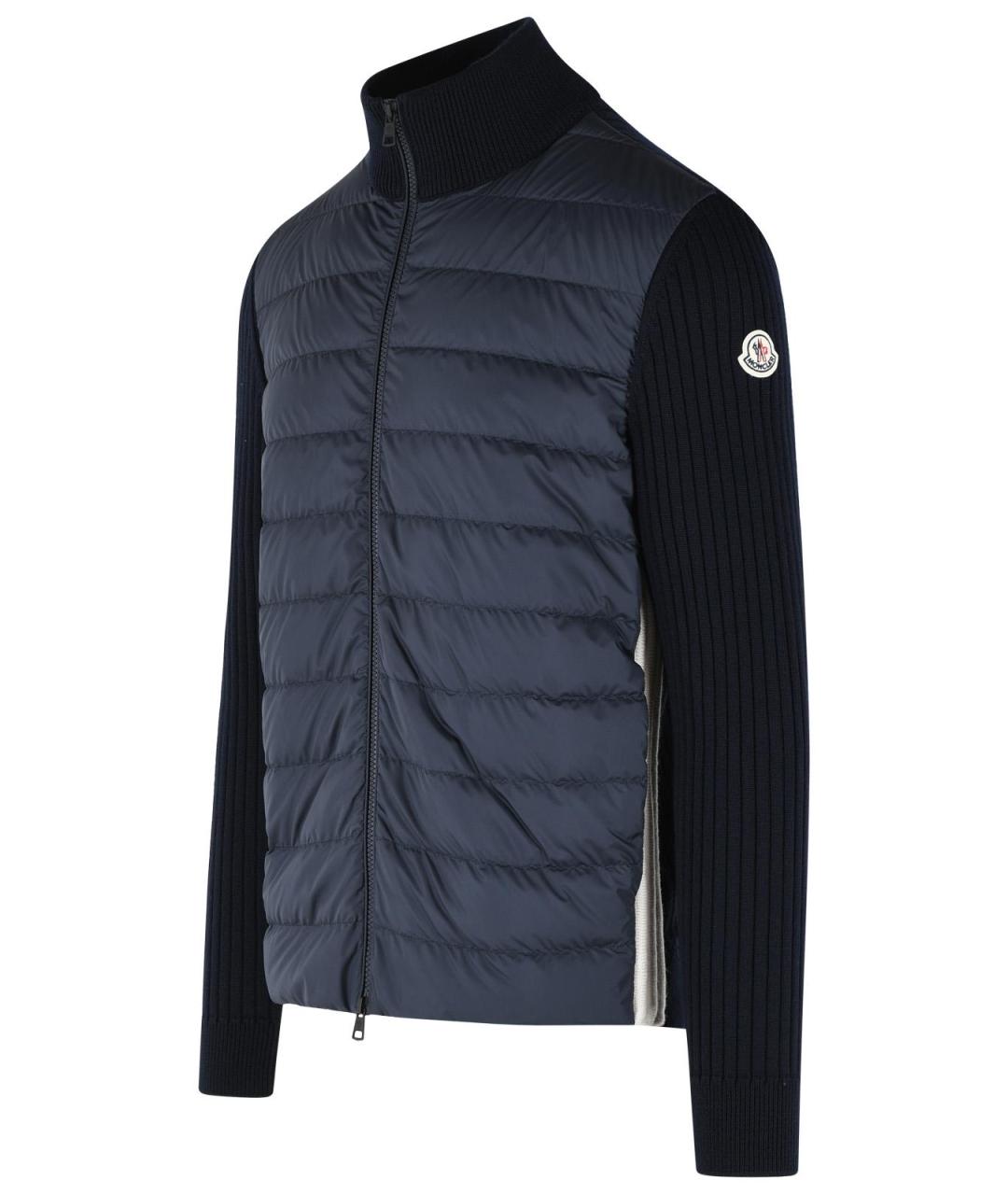 MONCLER Темно-синяя полиэстеровая куртка, фото 2