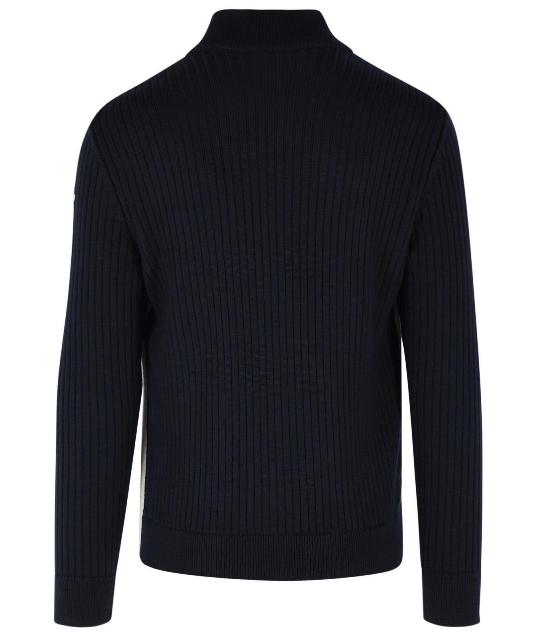 MONCLER Темно-синяя полиэстеровая куртка, фото 3