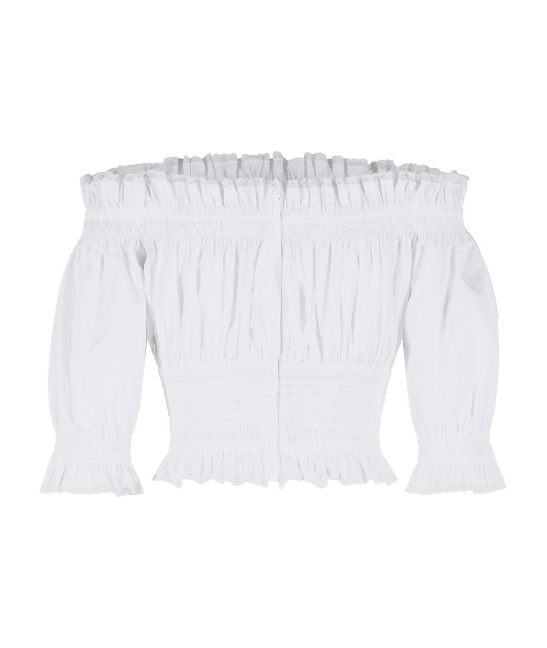 DOLCE&GABBANA Белая хлопковая блузы, фото 3