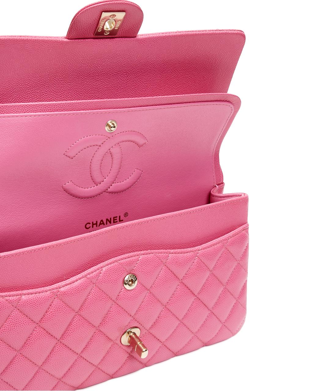 CHANEL Розовая кожаная сумка тоут, фото 5