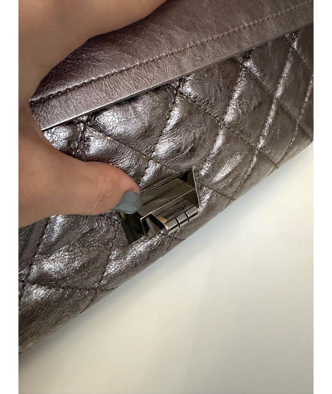 CHANEL Серебряная кожаная сумка через плечо, фото 7