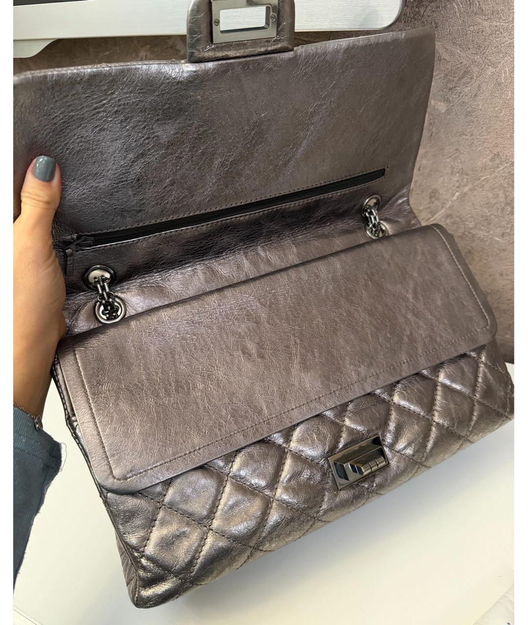 CHANEL Серебряная кожаная сумка через плечо, фото 4