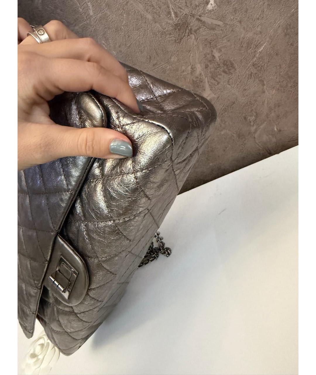 CHANEL Серебряная кожаная сумка через плечо, фото 6