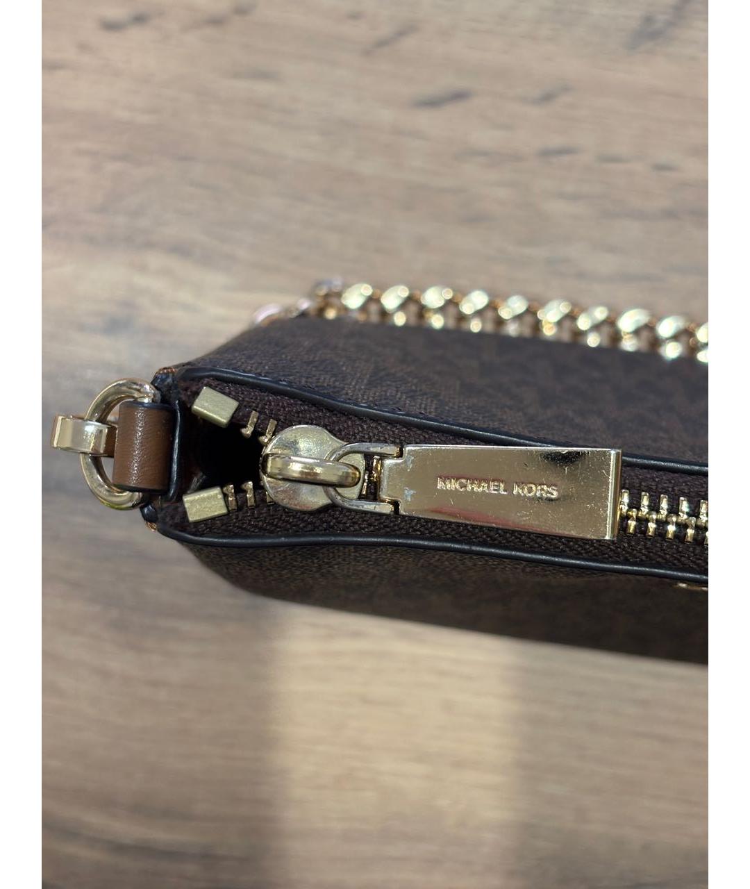 MICHAEL MICHAEL KORS Коричневая сумка с короткими ручками из искусственной кожи, фото 6