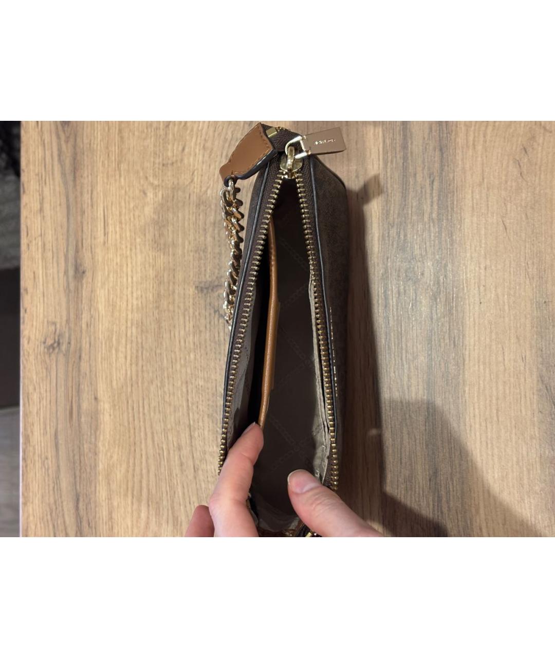 MICHAEL MICHAEL KORS Коричневая сумка с короткими ручками из искусственной кожи, фото 4