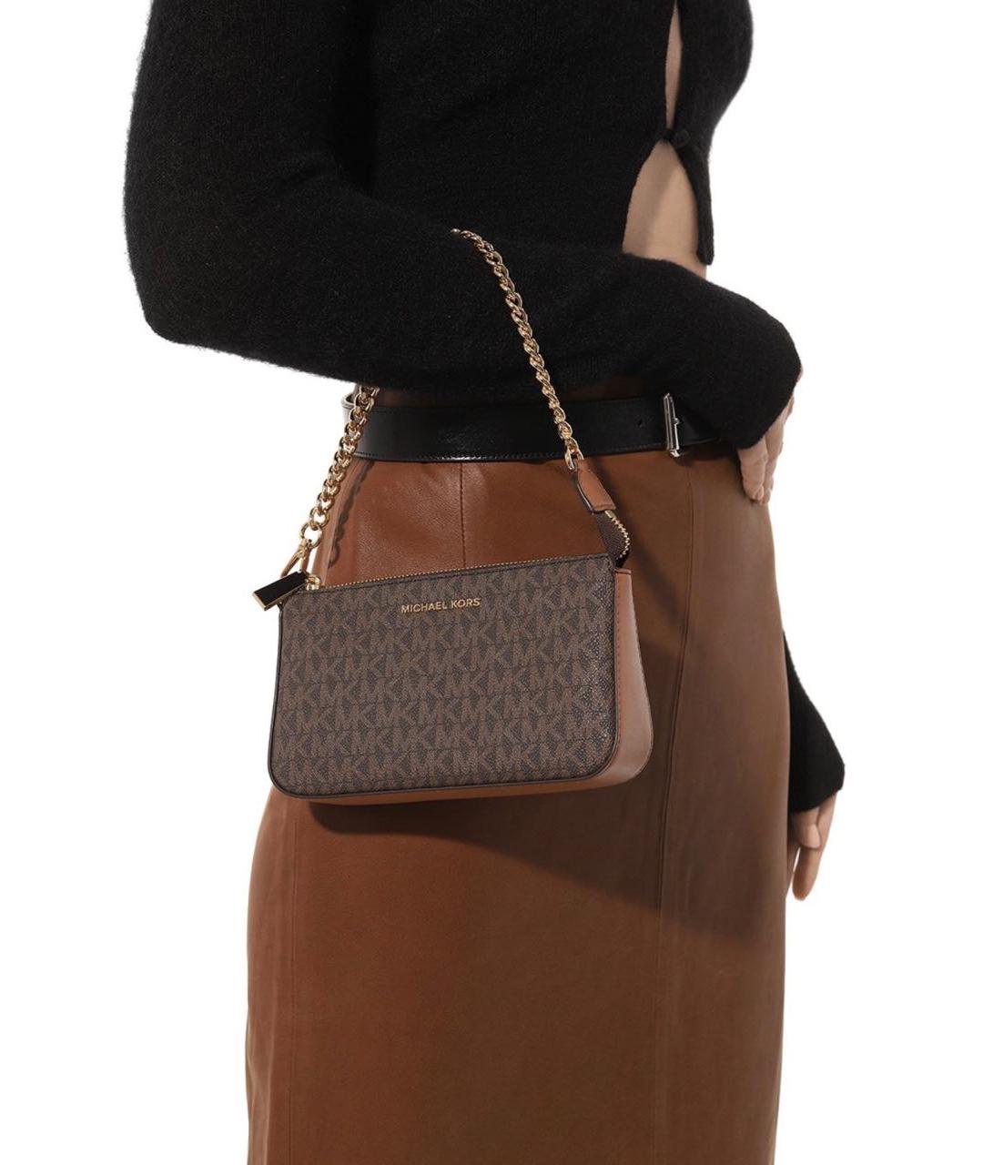 MICHAEL MICHAEL KORS Коричневая сумка с короткими ручками из искусственной кожи, фото 5