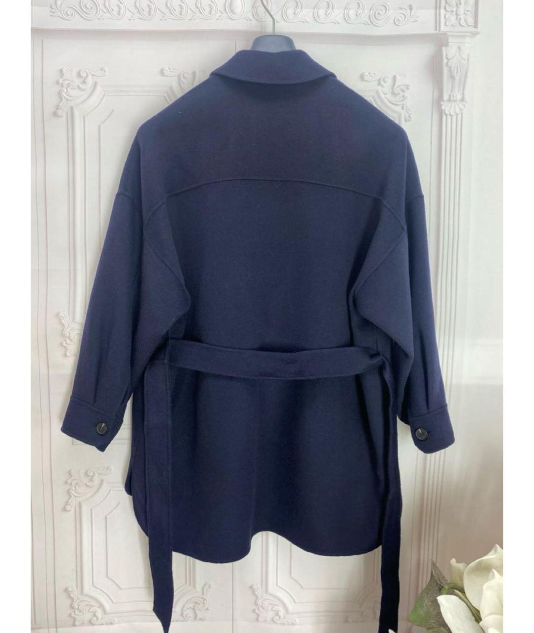 MAX MARA Темно-синее шерстяное пальто, фото 2