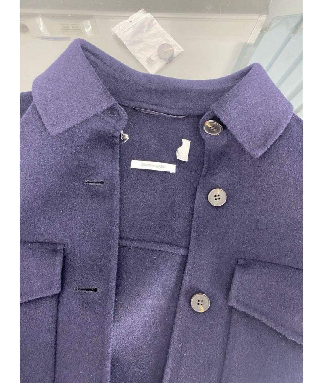 MAX MARA Темно-синее шерстяное пальто, фото 3