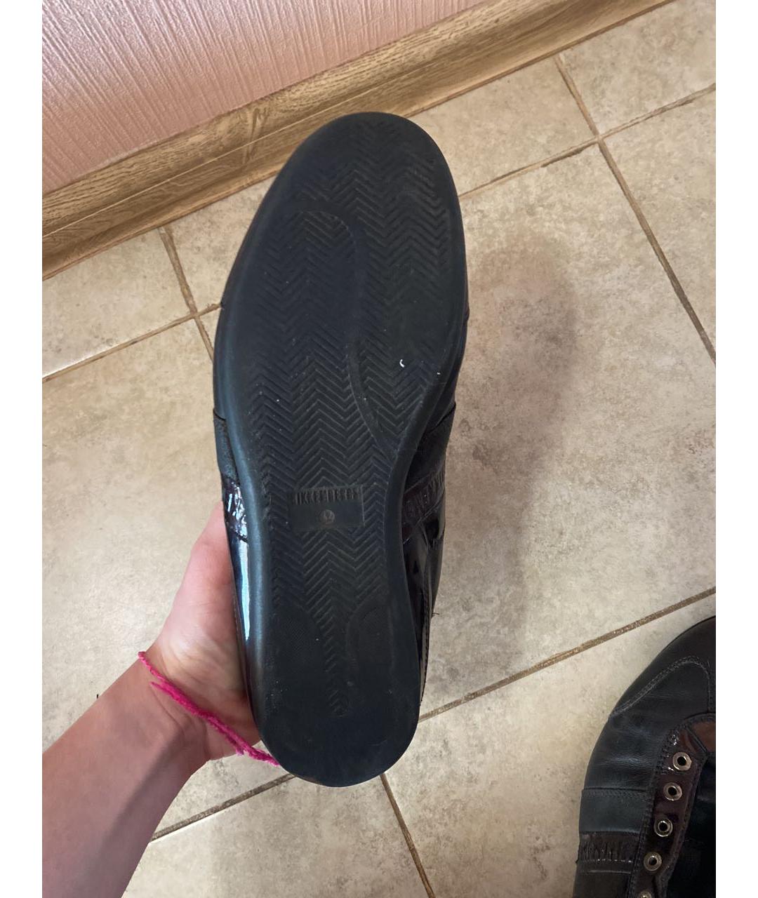 BIKKEMBERGS Коричневые кожаные низкие кроссовки / кеды, фото 3