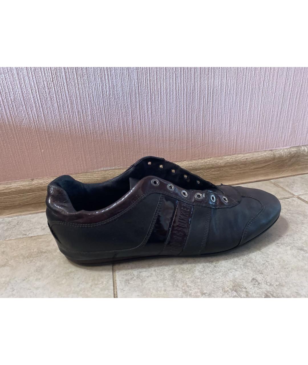 BIKKEMBERGS Коричневые кожаные низкие кроссовки / кеды, фото 5
