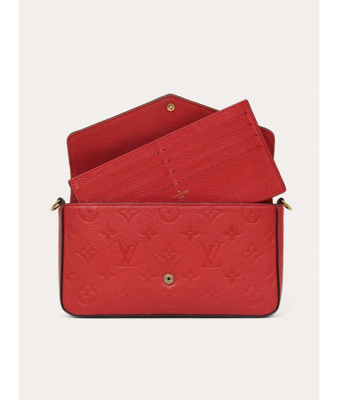 LOUIS VUITTON Красная кожаная сумка через плечо, фото 4