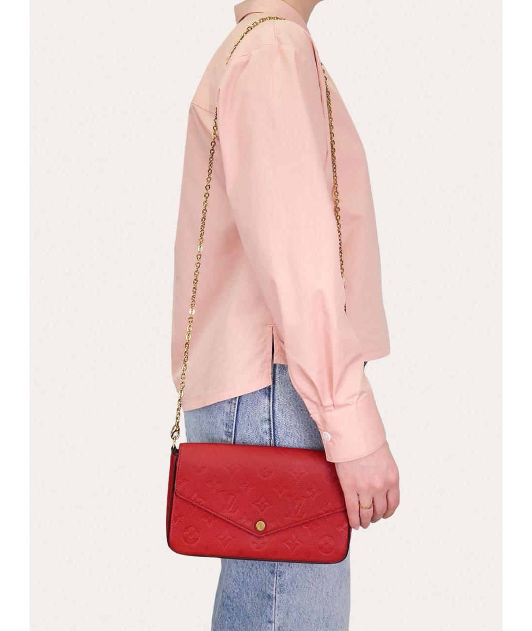 LOUIS VUITTON Красная кожаная сумка через плечо, фото 8