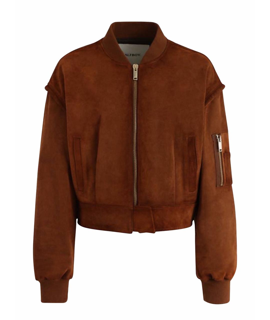 HALFBOY Коричневая замшевая куртка, фото 1