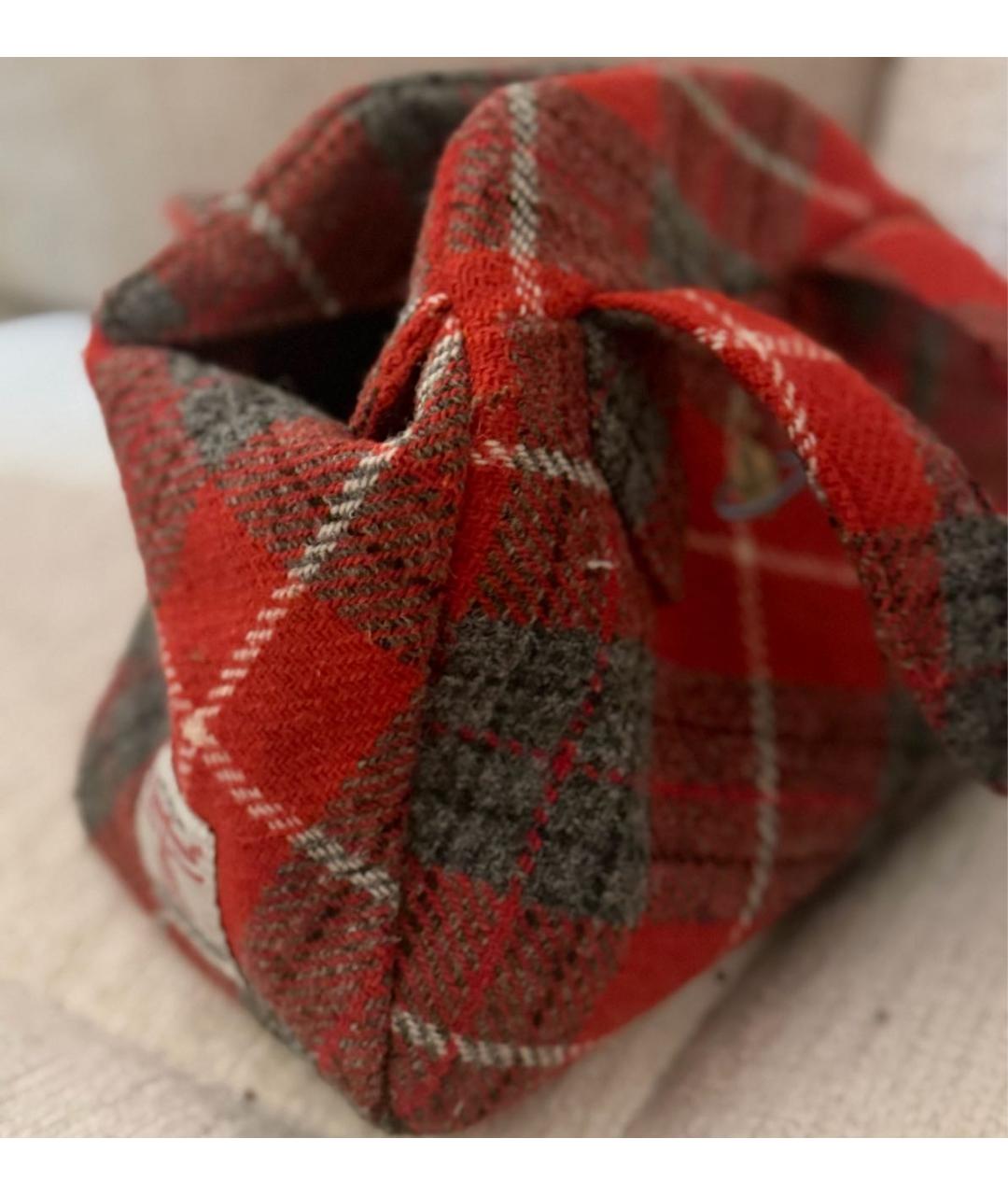 VIVIENNE WESTWOOD Красная твидовая сумка с короткими ручками, фото 2