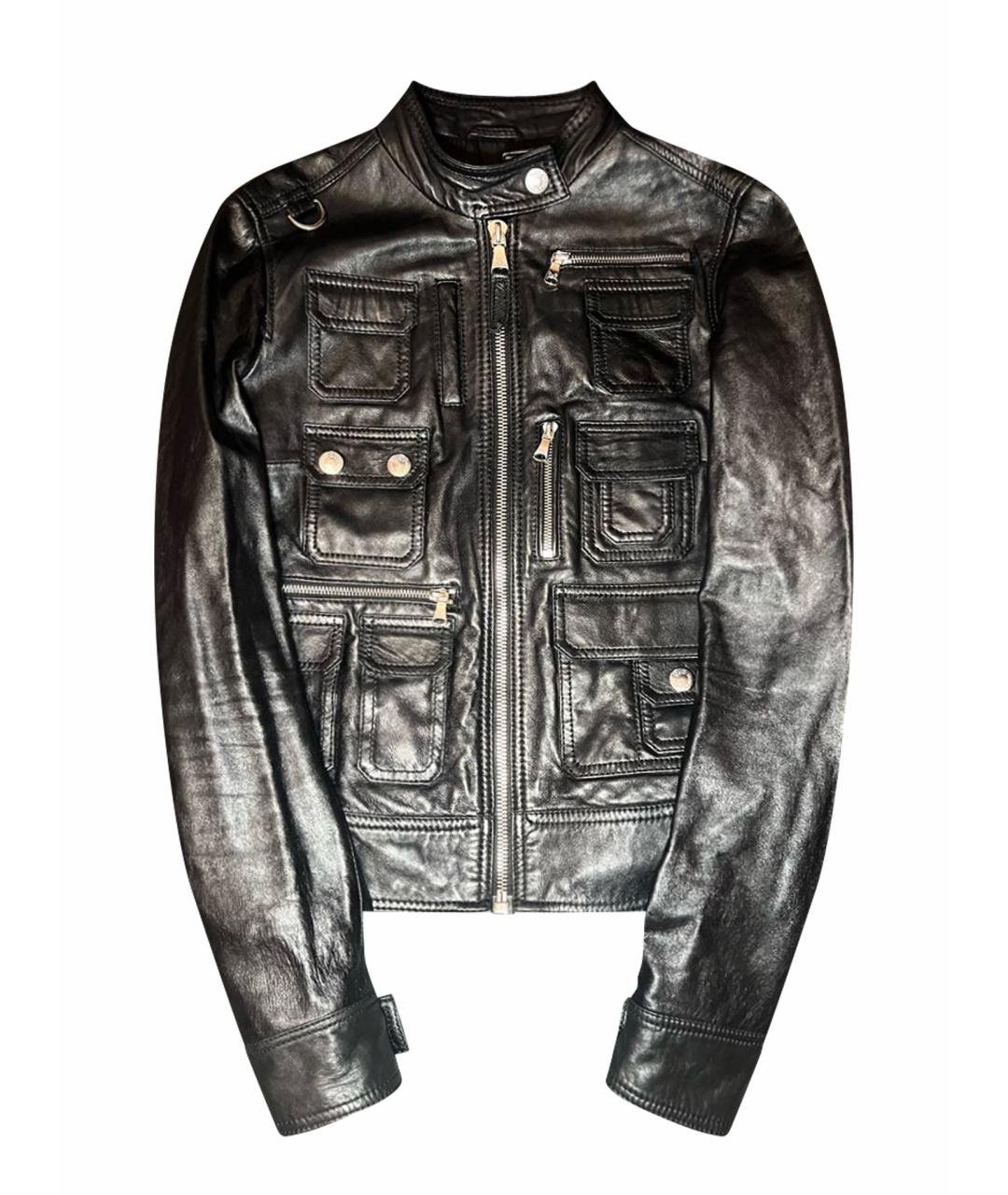 DOLCE&GABBANA Черная кожаная куртка, фото 1