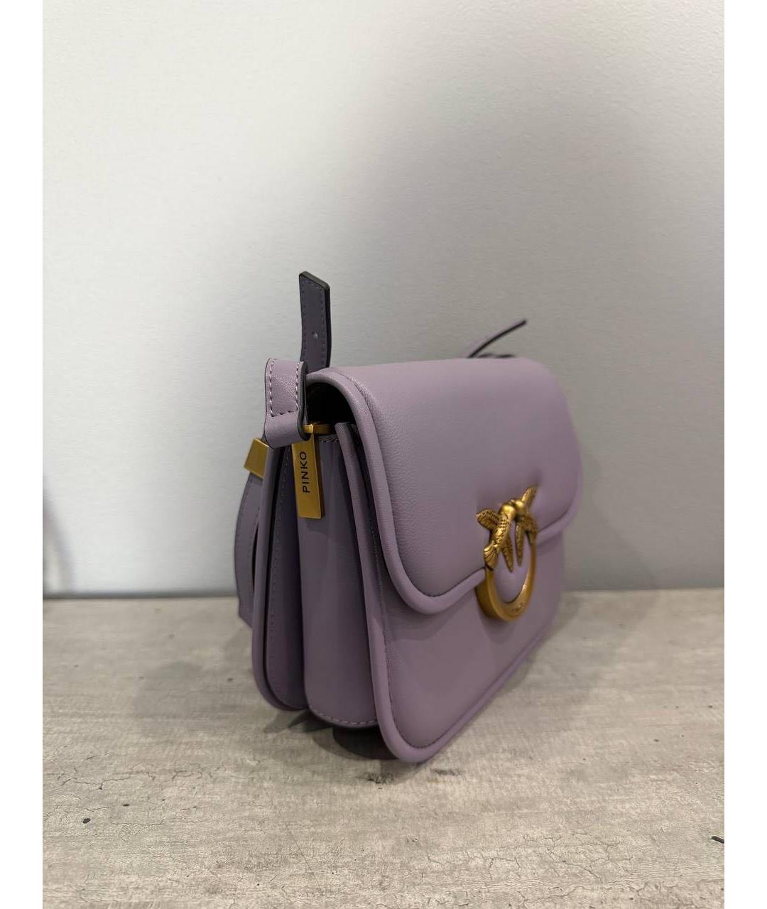 PINKO Фиолетовая кожаная сумка через плечо, фото 2