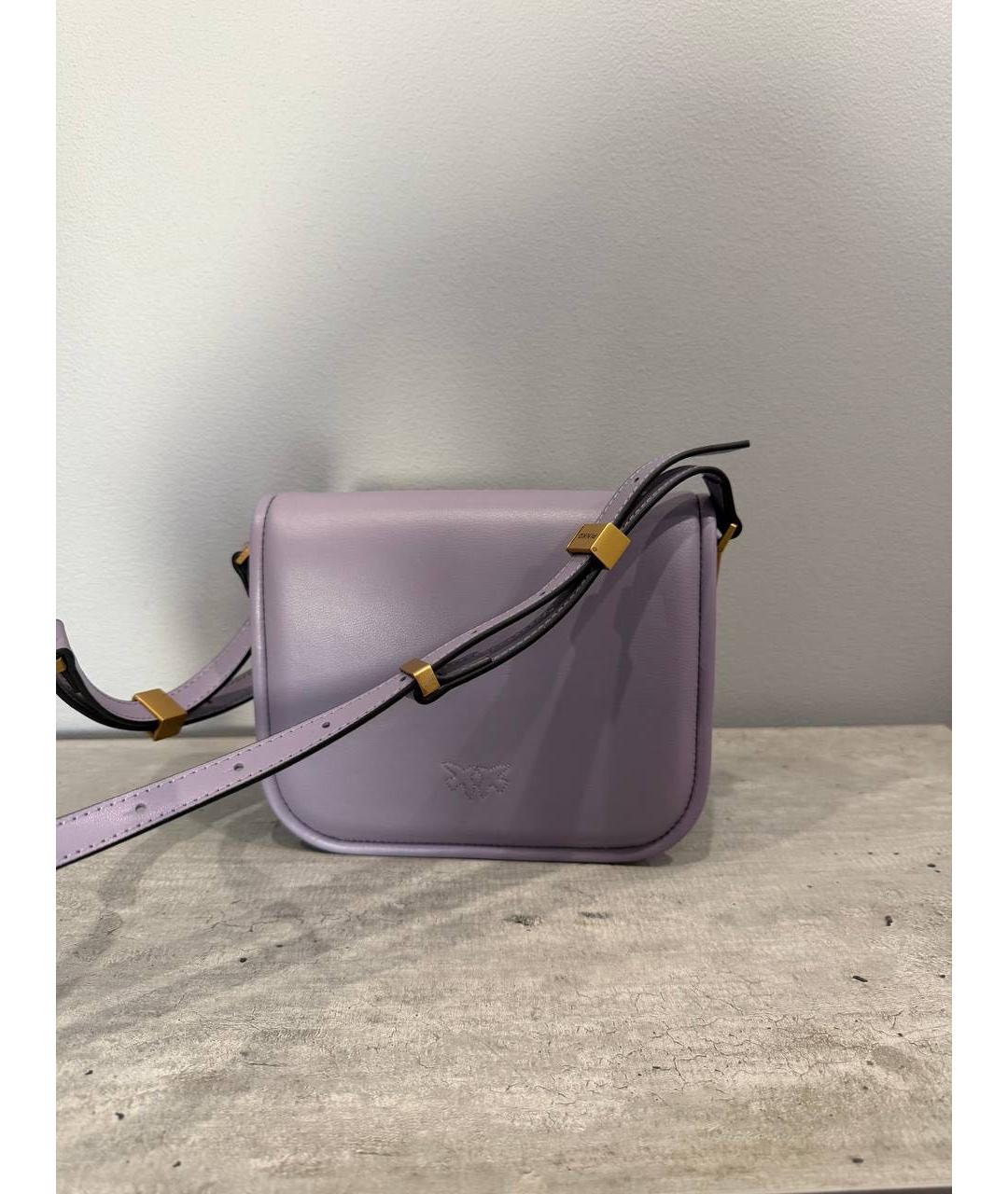PINKO Фиолетовая кожаная сумка через плечо, фото 3