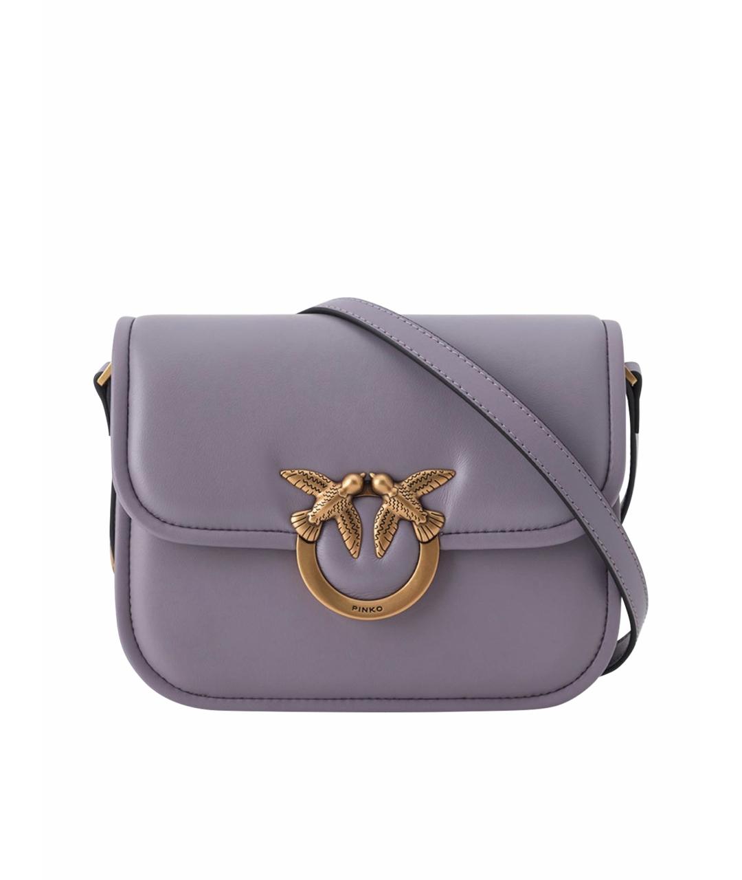 PINKO Фиолетовая кожаная сумка через плечо, фото 1