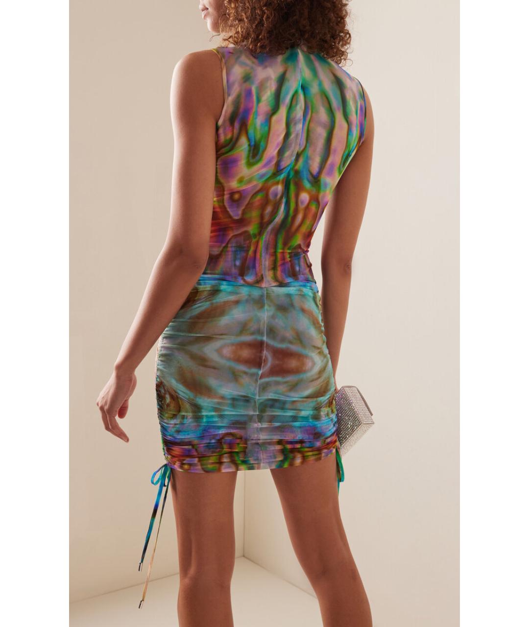 DAVID KOMA Мульти полиамидовое коктейльное платье, фото 7