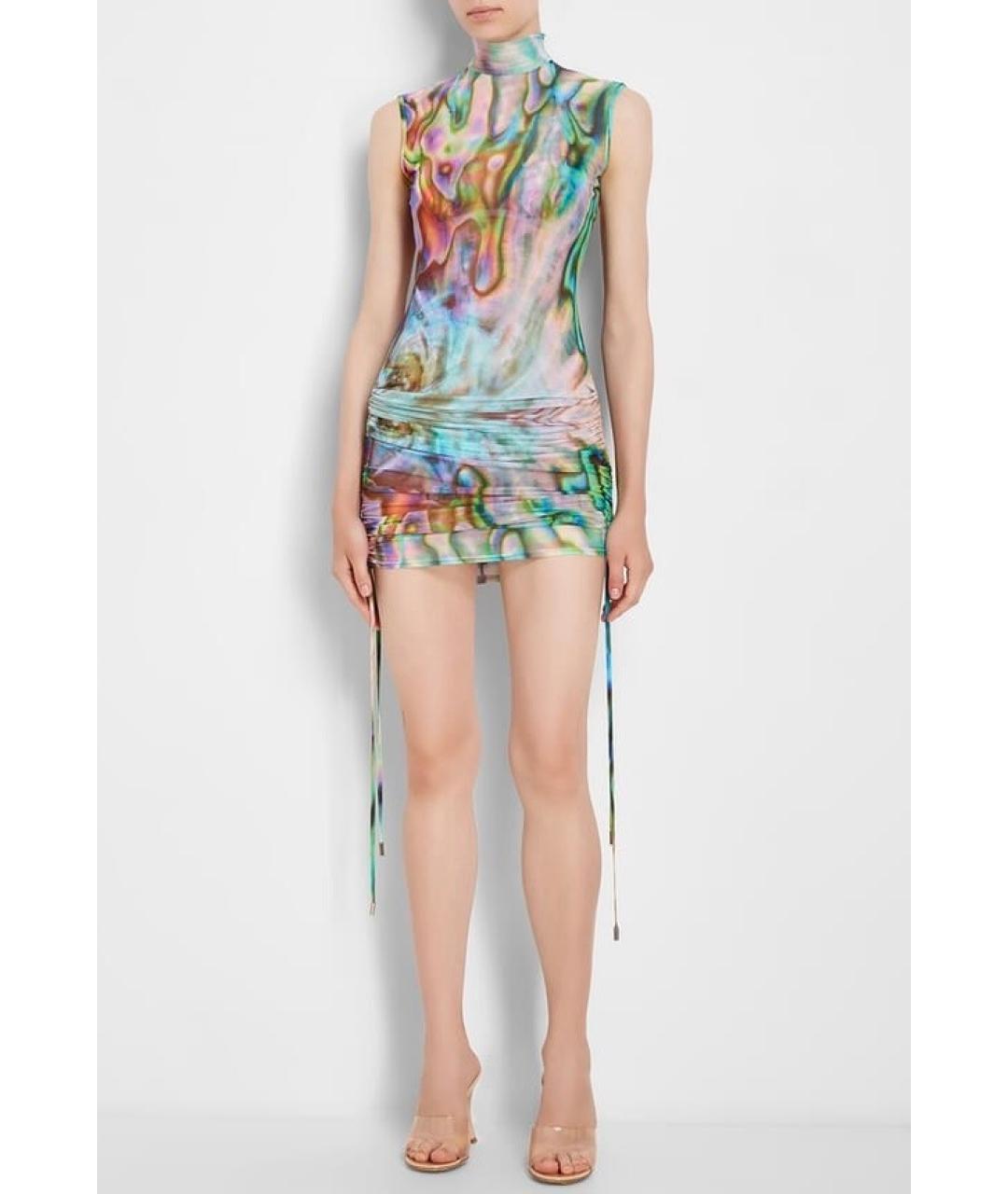 DAVID KOMA Мульти полиамидовое коктейльное платье, фото 8