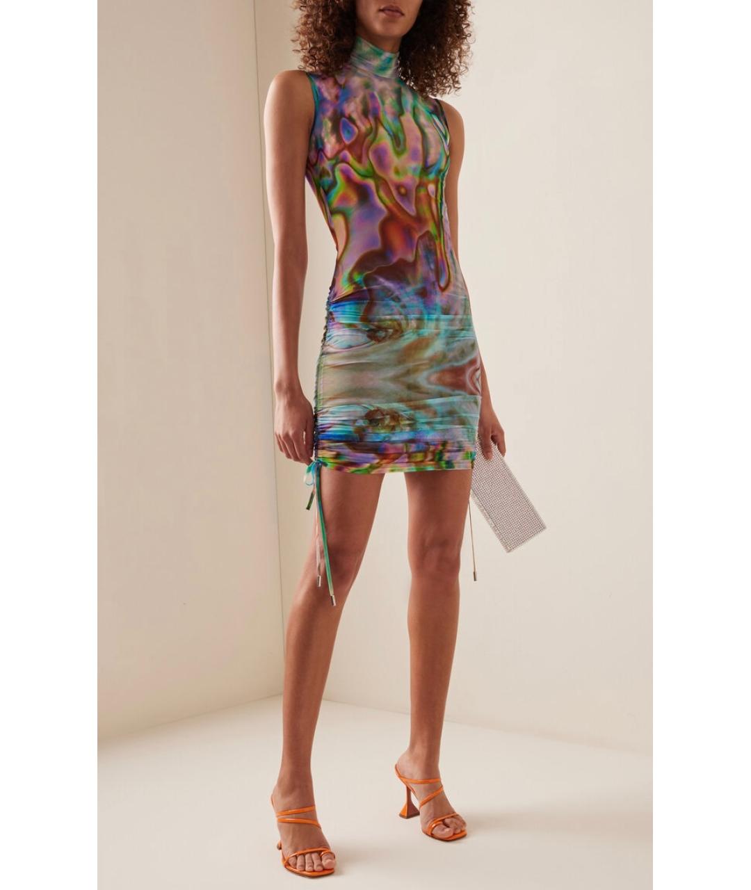 DAVID KOMA Мульти полиамидовое коктейльное платье, фото 5