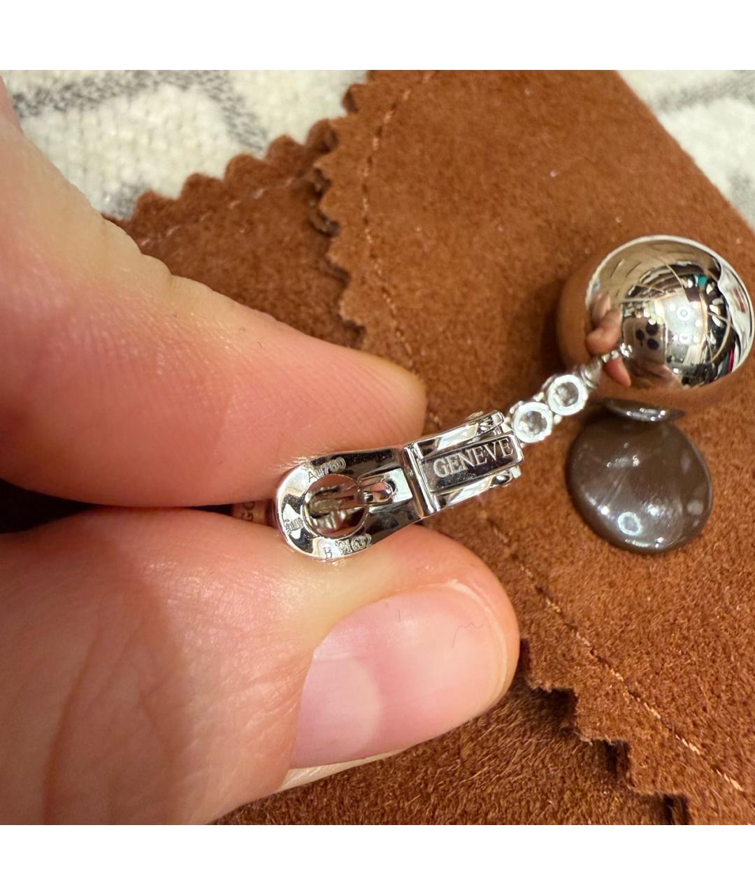 DE GRISOGONO Серебряные серьги из белого золота, фото 3