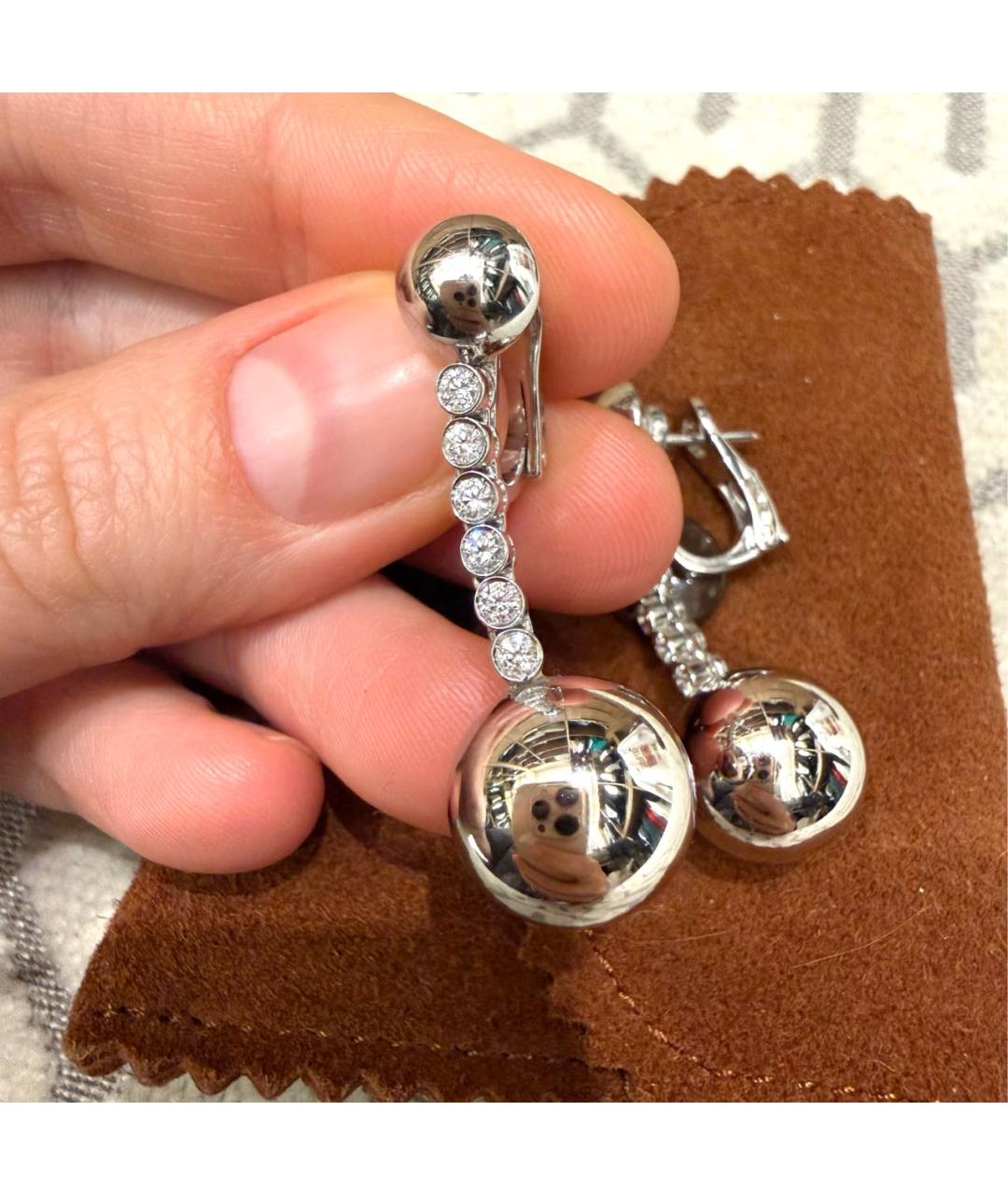 DE GRISOGONO Серебряные серьги из белого золота, фото 6