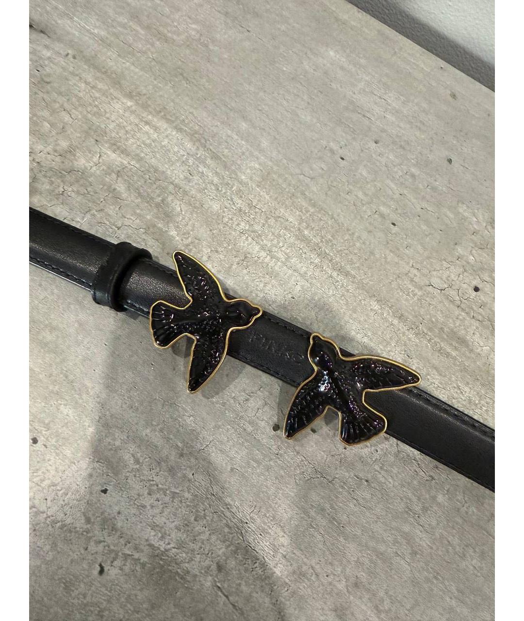 PINKO Черный кожаный ремень, фото 2