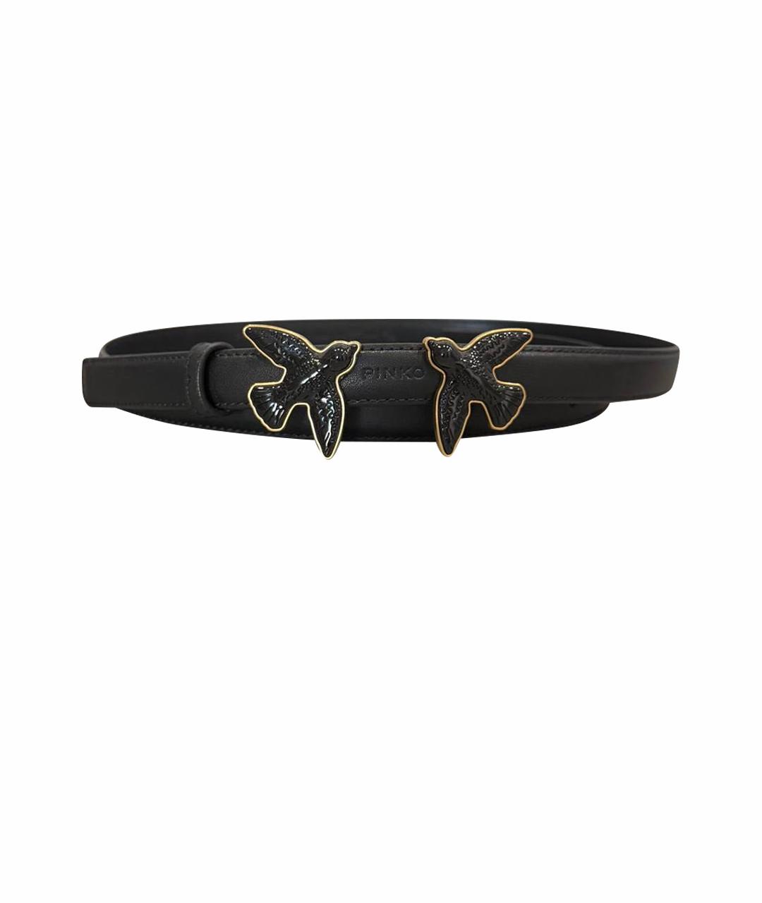 PINKO Черный кожаный ремень, фото 1