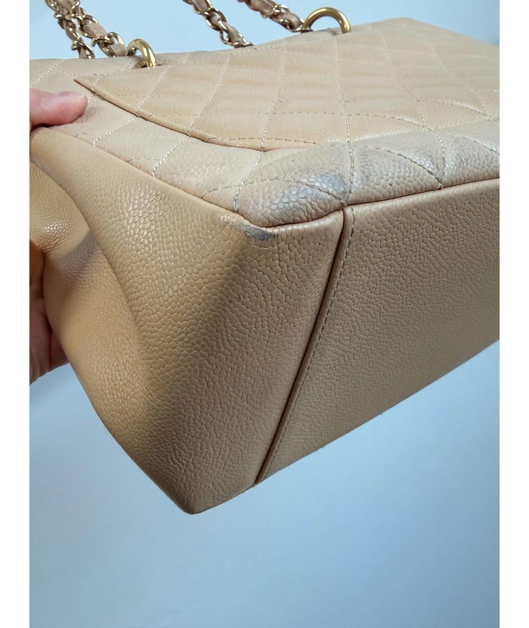 CHANEL Бежевая кожаная сумка тоут, фото 6