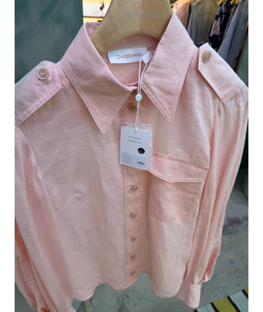 ZIMMERMANN Коралловая льняная рубашка, фото 7