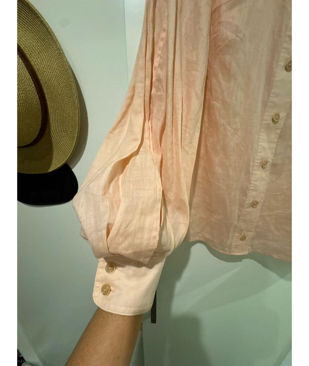 ZIMMERMANN Коралловая льняная рубашка, фото 6