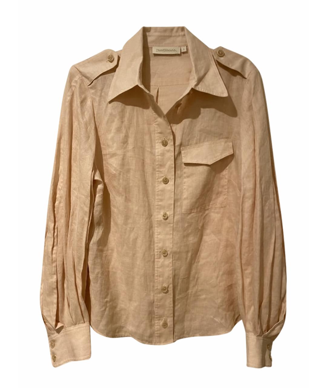 ZIMMERMANN Коралловая льняная рубашка, фото 1