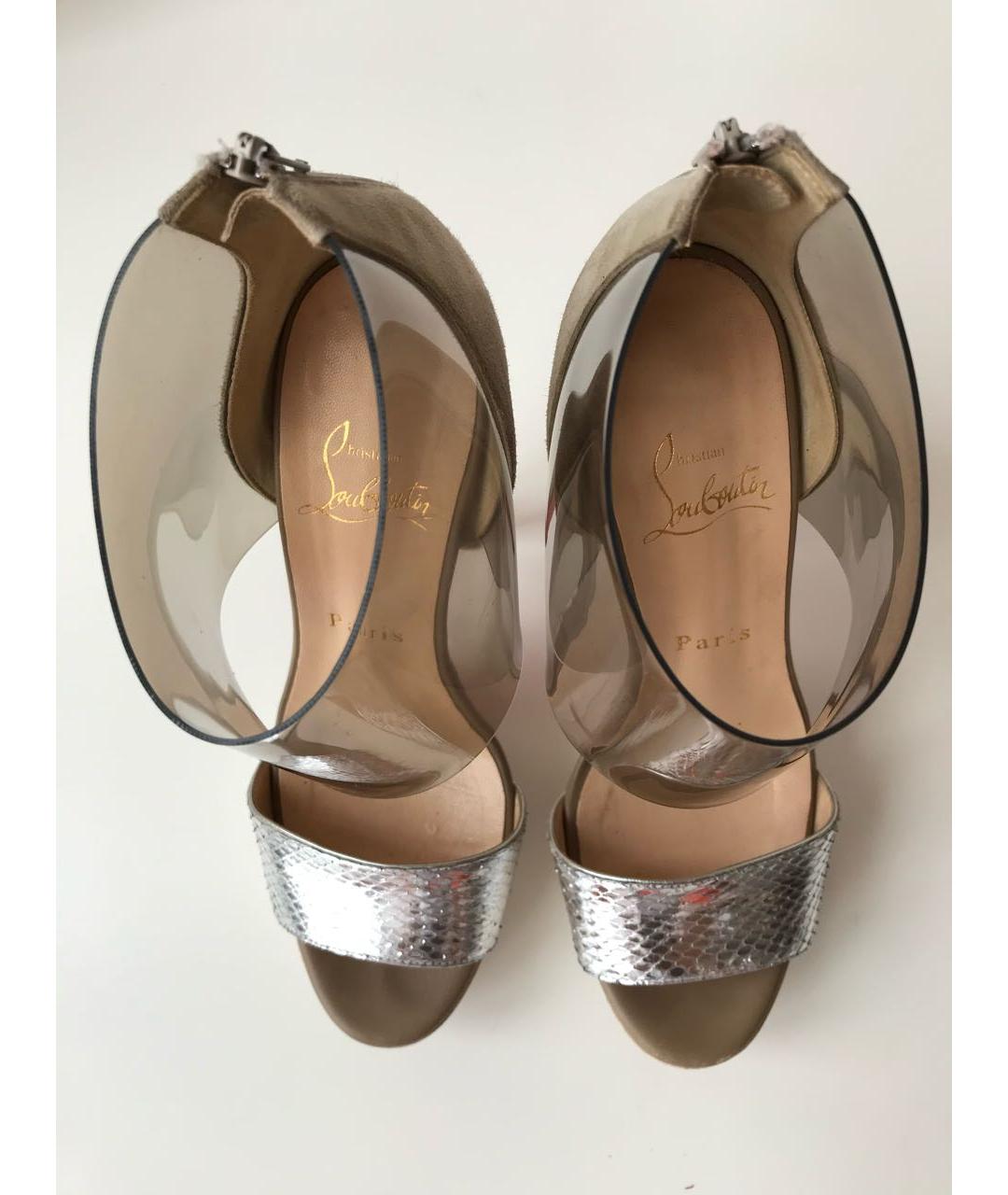 CHRISTIAN LOUBOUTIN Бежевые босоножки, фото 4