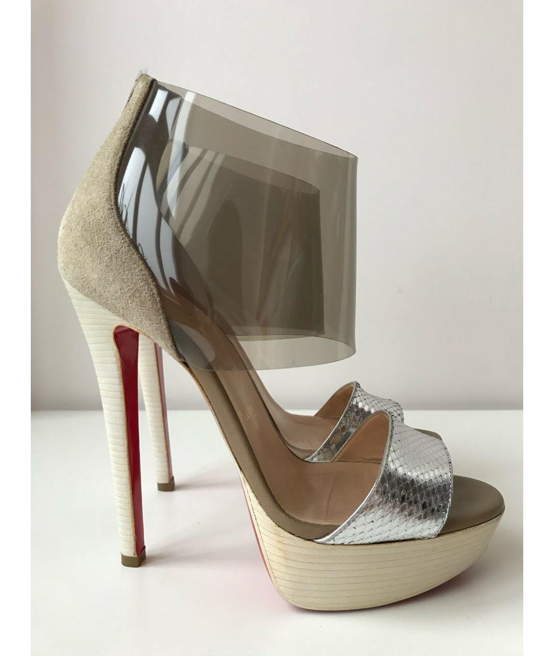 CHRISTIAN LOUBOUTIN Бежевые босоножки, фото 9