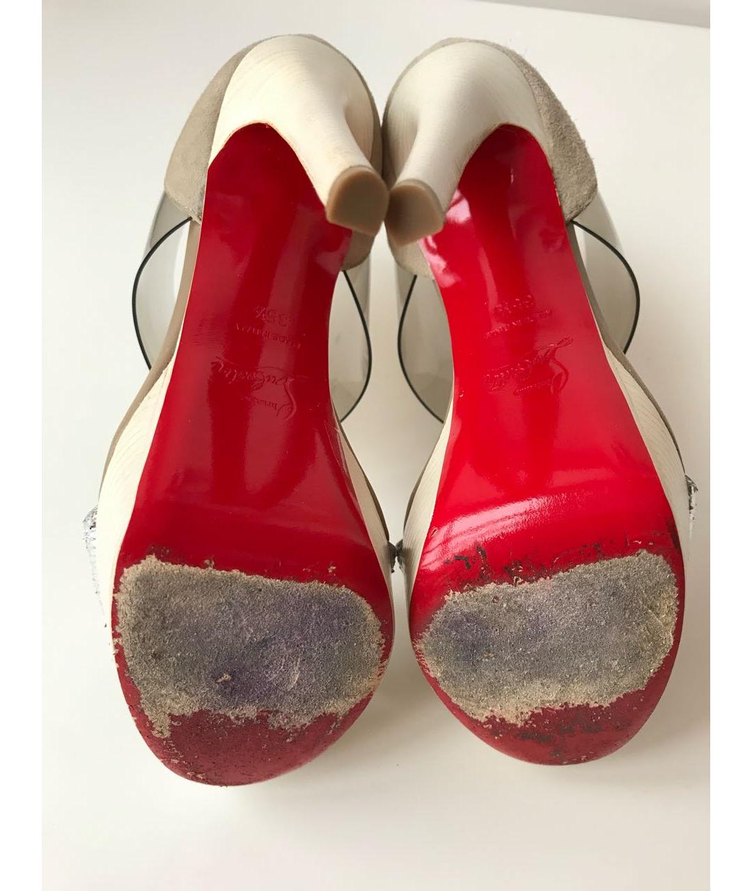 CHRISTIAN LOUBOUTIN Бежевые босоножки, фото 7