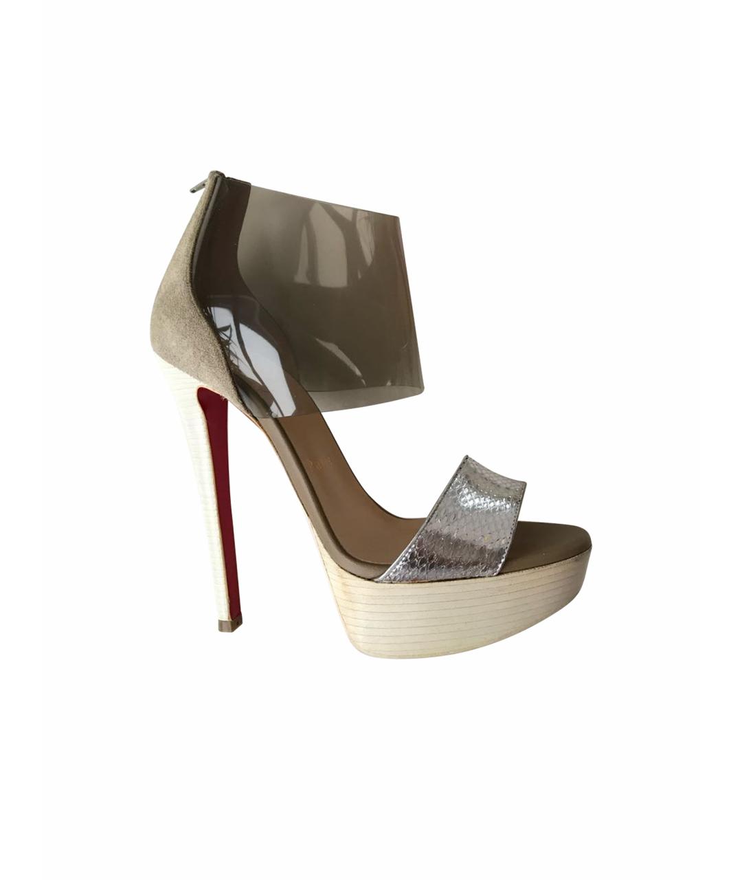 CHRISTIAN LOUBOUTIN Бежевые босоножки, фото 1