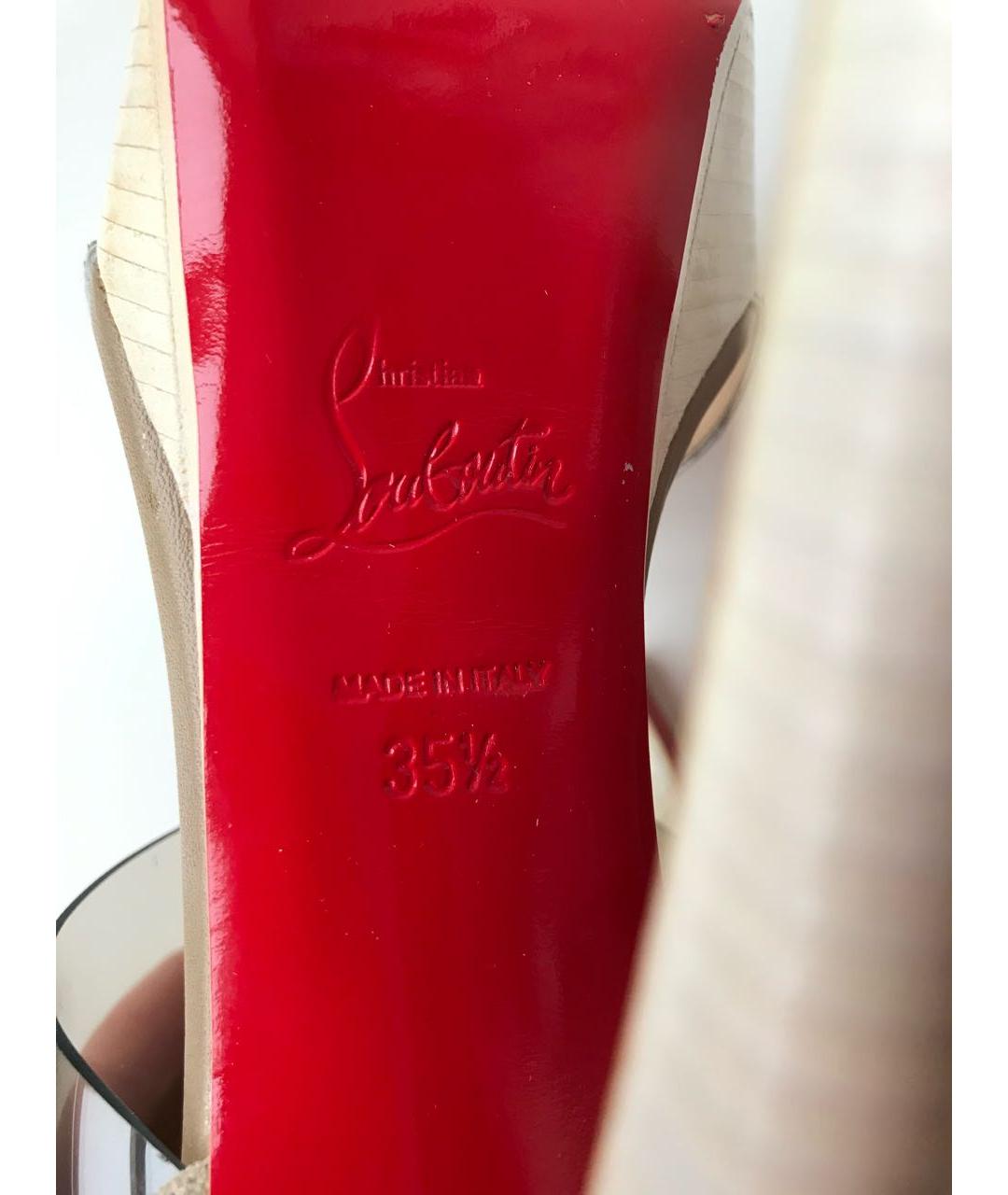 CHRISTIAN LOUBOUTIN Бежевые босоножки, фото 8