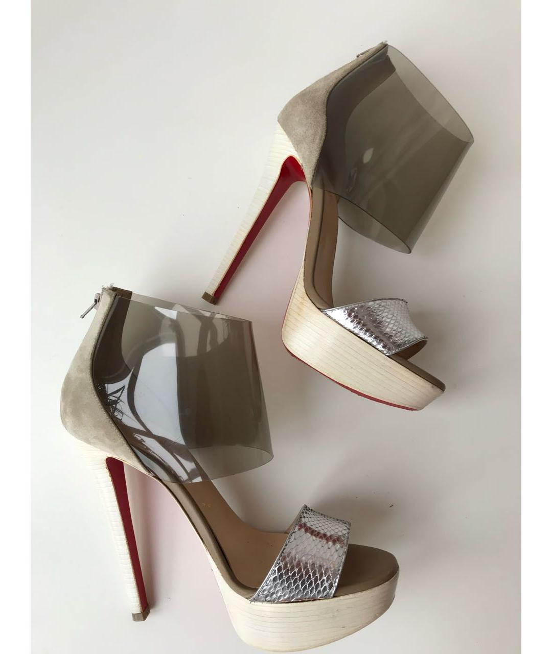 CHRISTIAN LOUBOUTIN Бежевые босоножки, фото 6