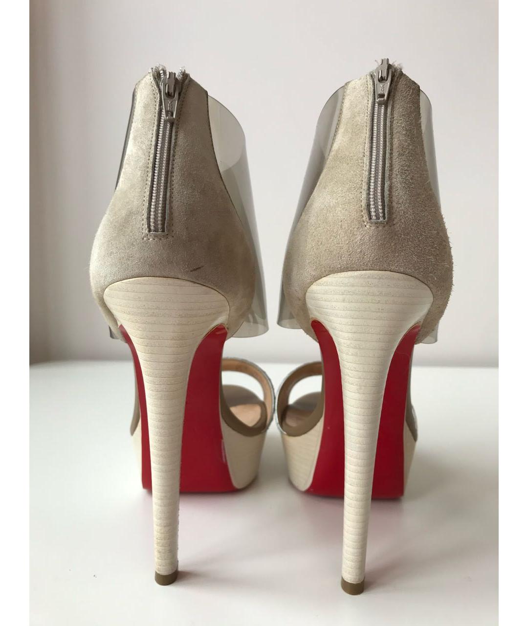CHRISTIAN LOUBOUTIN Бежевые босоножки, фото 5