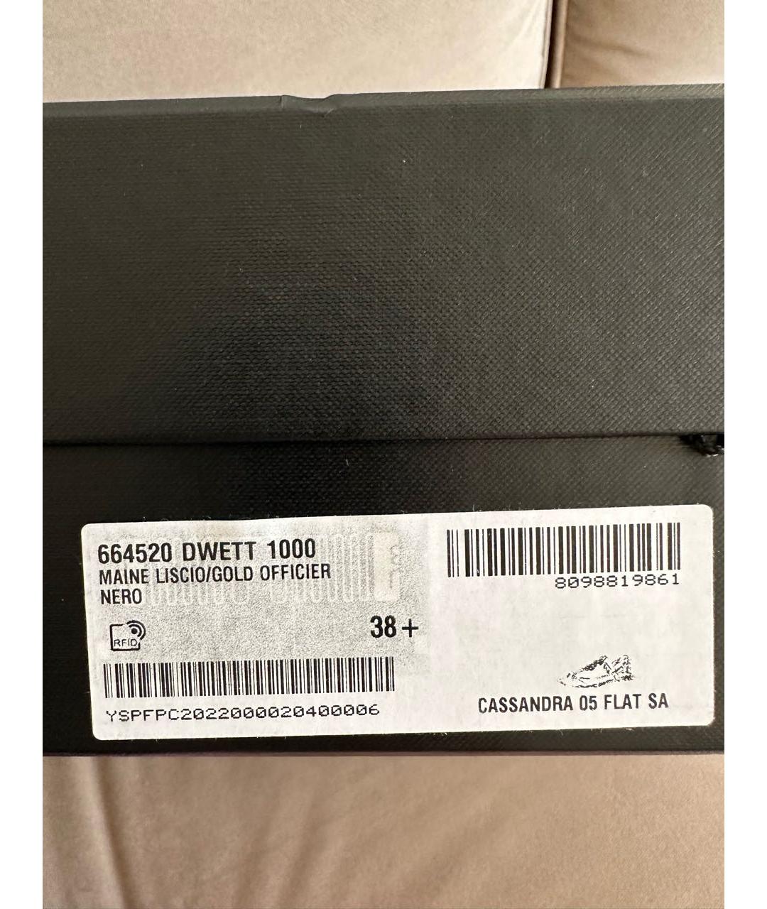 SAINT LAURENT Черные кожаные босоножки, фото 6